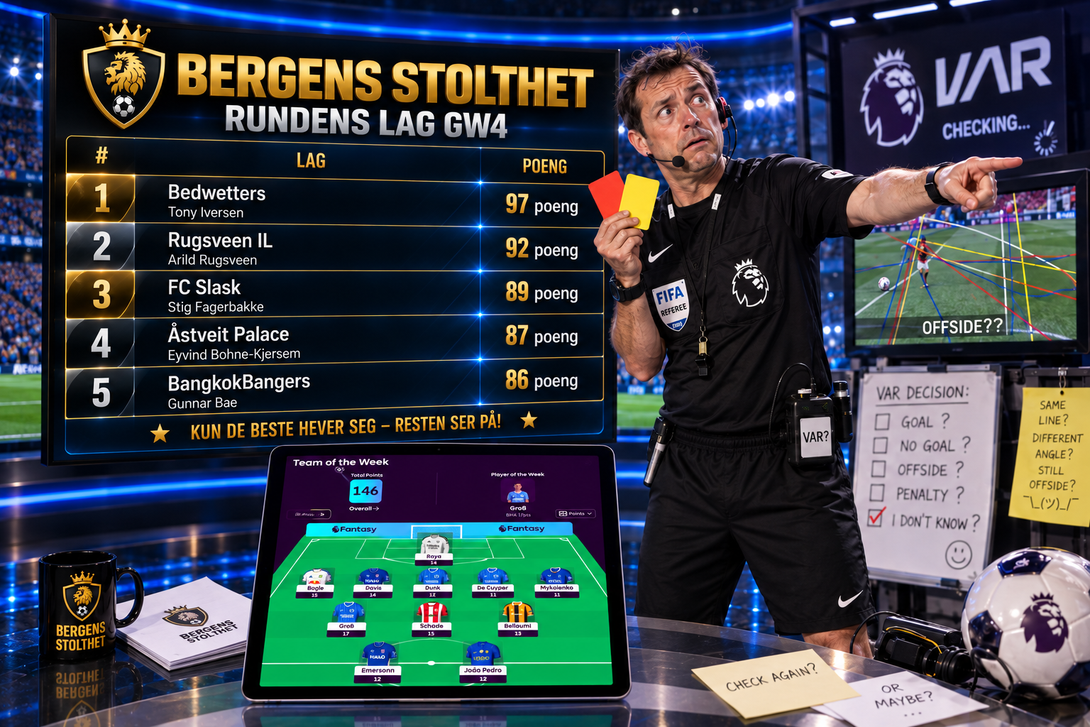Bergens Stolthet, rundens topp 5 i GW4 med Bedwetters som rundevinner